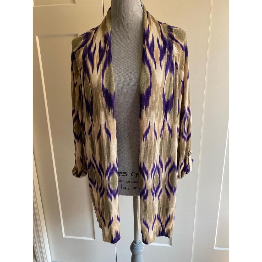 Chico's Cardigan Open Front Lightweight 3 XL Career Event Lagenlook Fairy s52